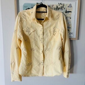 Stetson Yellow Embroidered Button Down Shirt